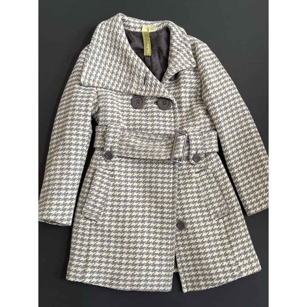 Soia & Kyo Belted Trench Coat Size L Fits Like Medium  Gray Canada Wool $600SRP